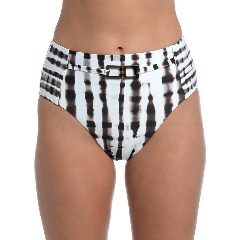 NEW La Blanca Faux Belt Detail High Waist Bikini Bottom in Twisted Bamboo Sz. 14